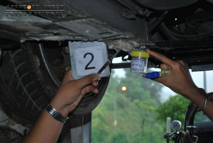 Figure 3: Soil sample from undercarriage part of insured vehicle.