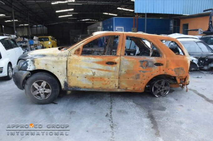 Photograph 1: View of the condition of the vehicle during the Team's visit.