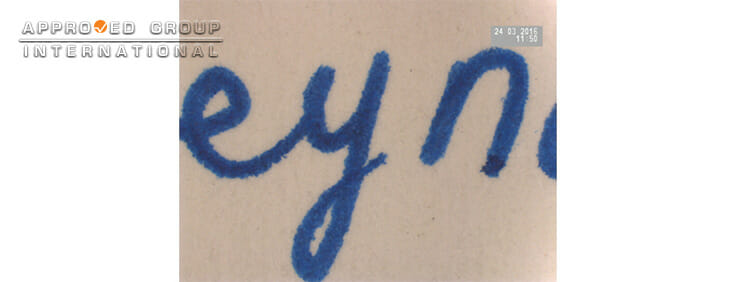 Figure 2A: Handwriting written using a gel pen.