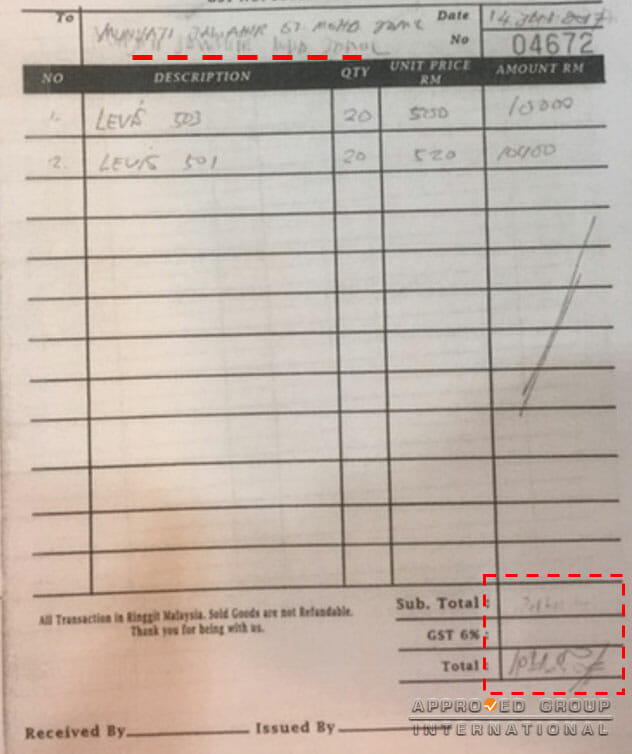 Digital Images of Invoices.