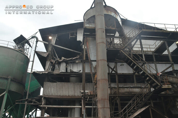 Figure 3: The wall structure and the belt conveyor were mainly affected due to the collapsed silo.